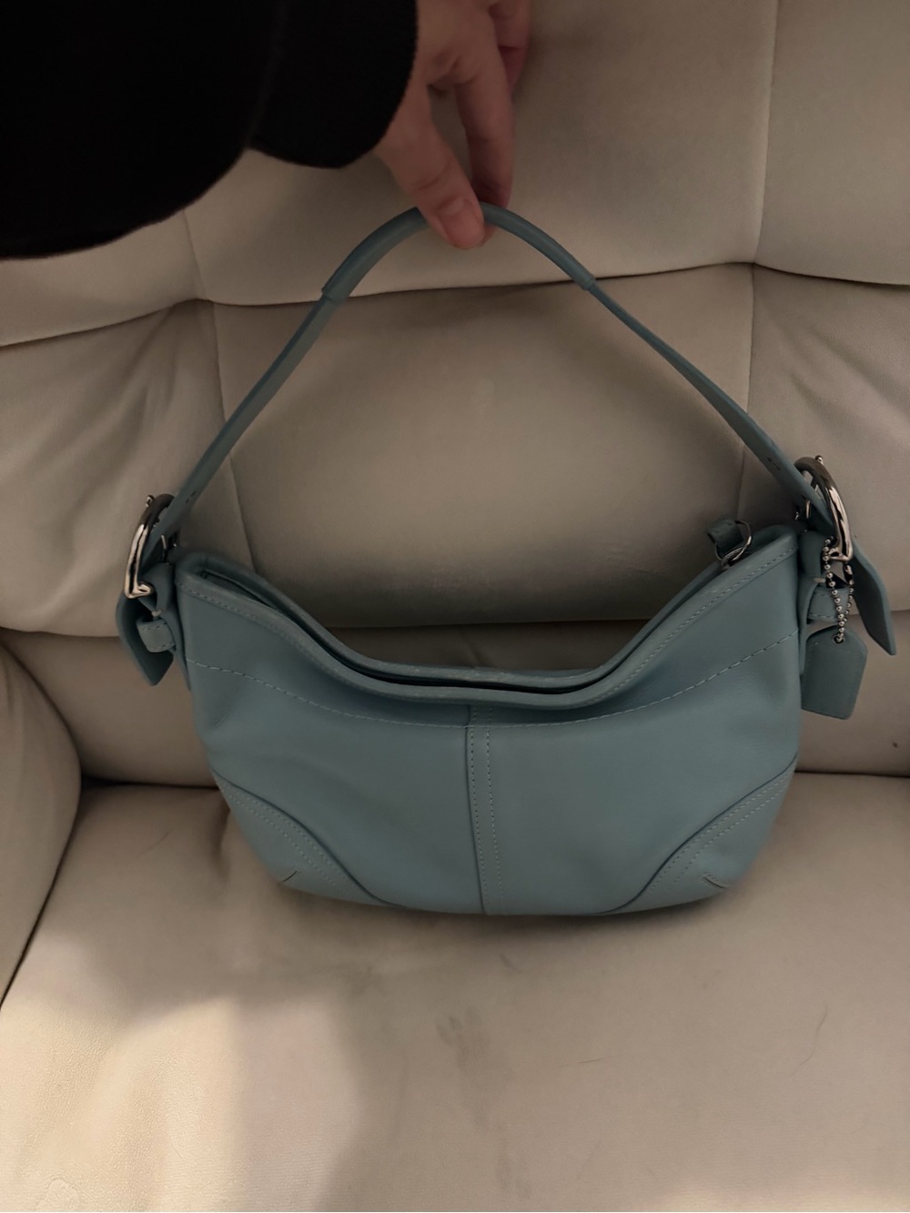 Coach Light Blue Leather Shoulder Bag
